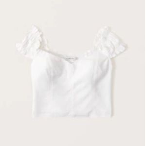 NWT White Abercrombie Crop Top